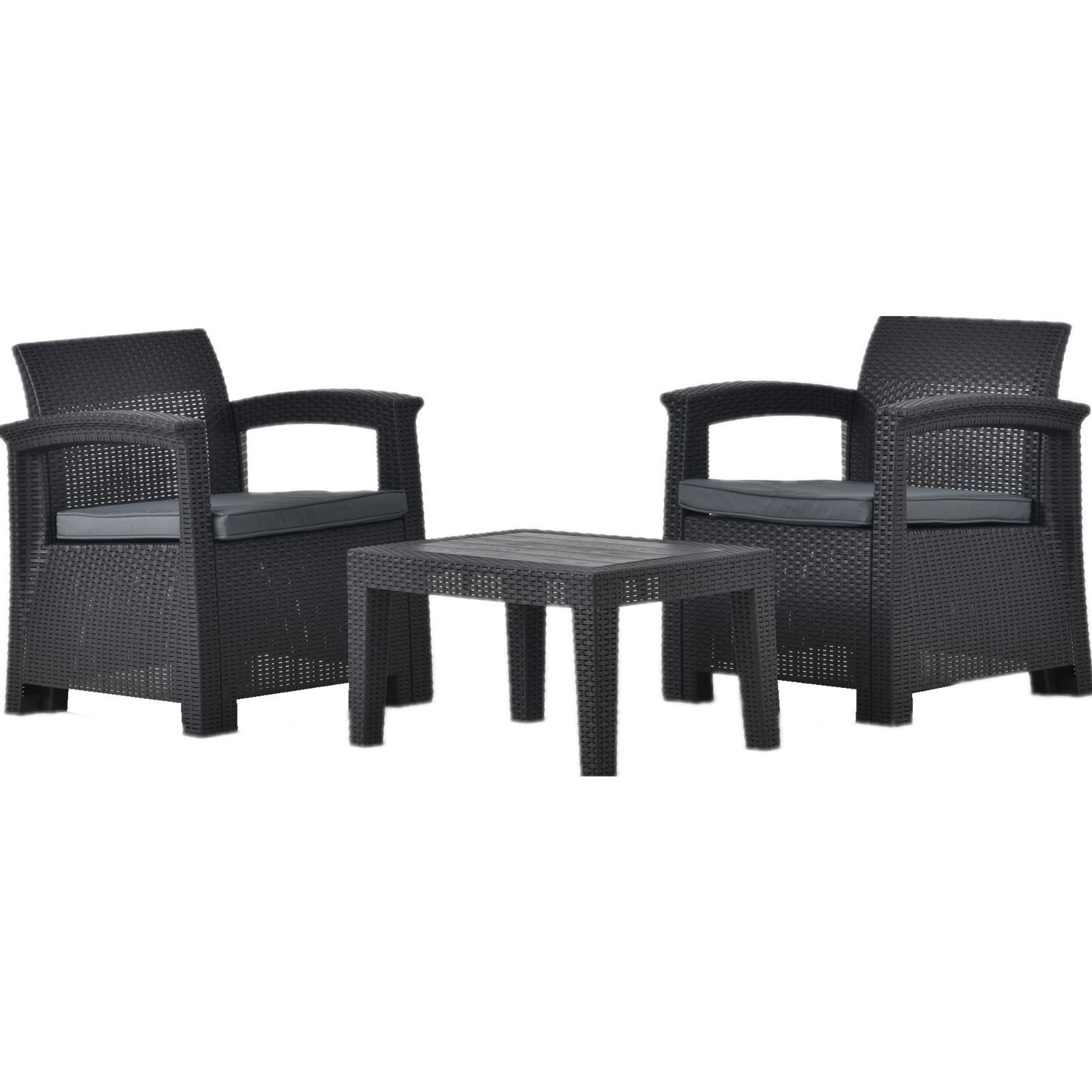 人工ラタン肘なしリゾートチェア2脚組 ダイニングチェア ガーデン