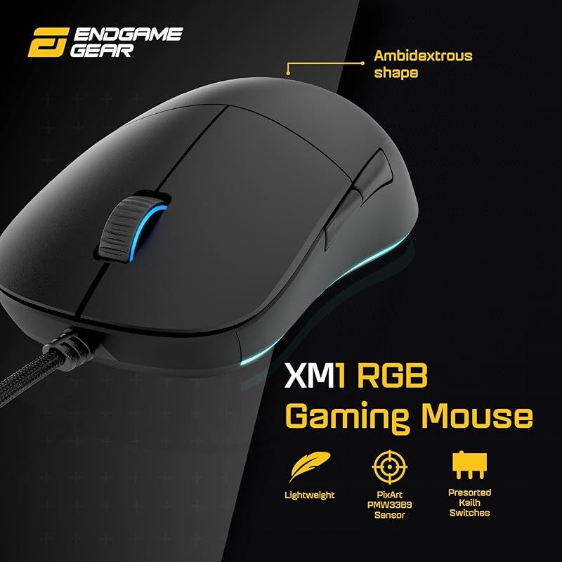 ENDGAME GEAR XM1 RGB ゲーミングマウス PMW3389センサー RGBライティング 50-16 000CPI 5ボタン 60Mスイッチ ブラック EGG-XM1RGB-BLK
