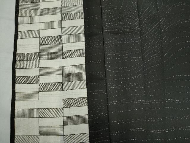 平和屋着物●訪問着　作家物　吉祥文　黒地　銀通し地　背抜き仕立て　正絹　逸品　CAAW8213yc 平和屋着物○訪問着 作家物 吉祥文 黒地 銀通し地 背抜き仕立て 正絹