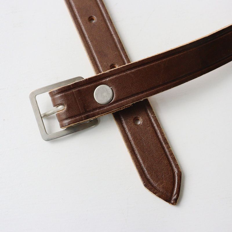 MHL マーガレットハウエル ベルト ブラウン NARROW MILITARY BELT