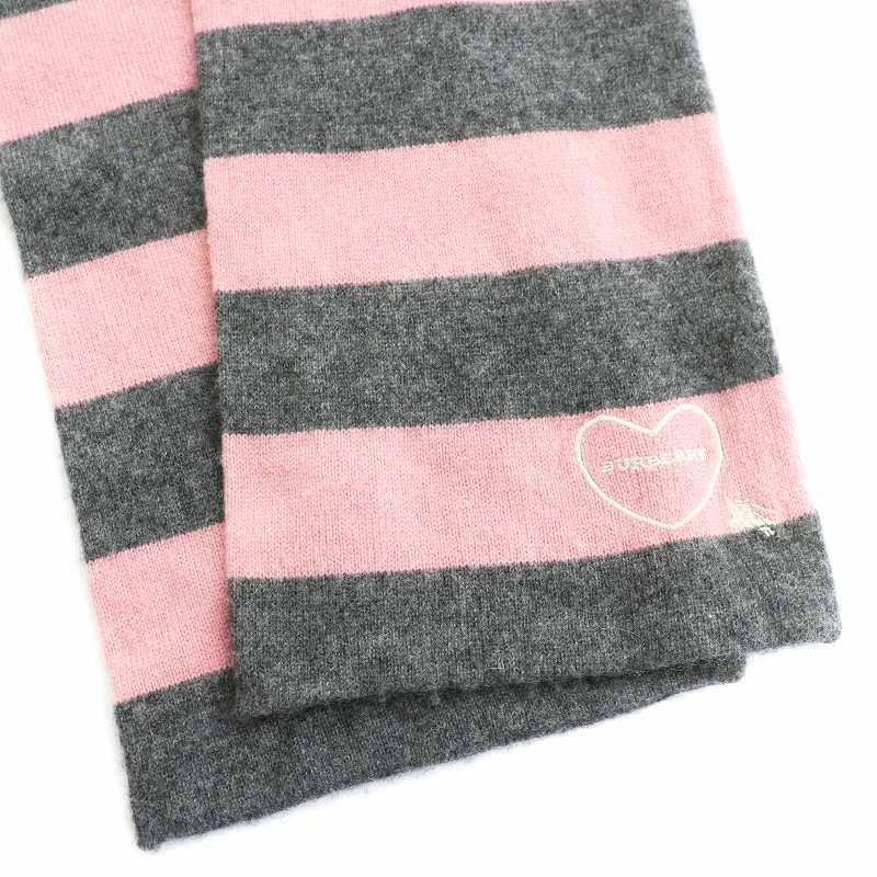 Burberry マフラー ロゴ刺繍ピンクハート