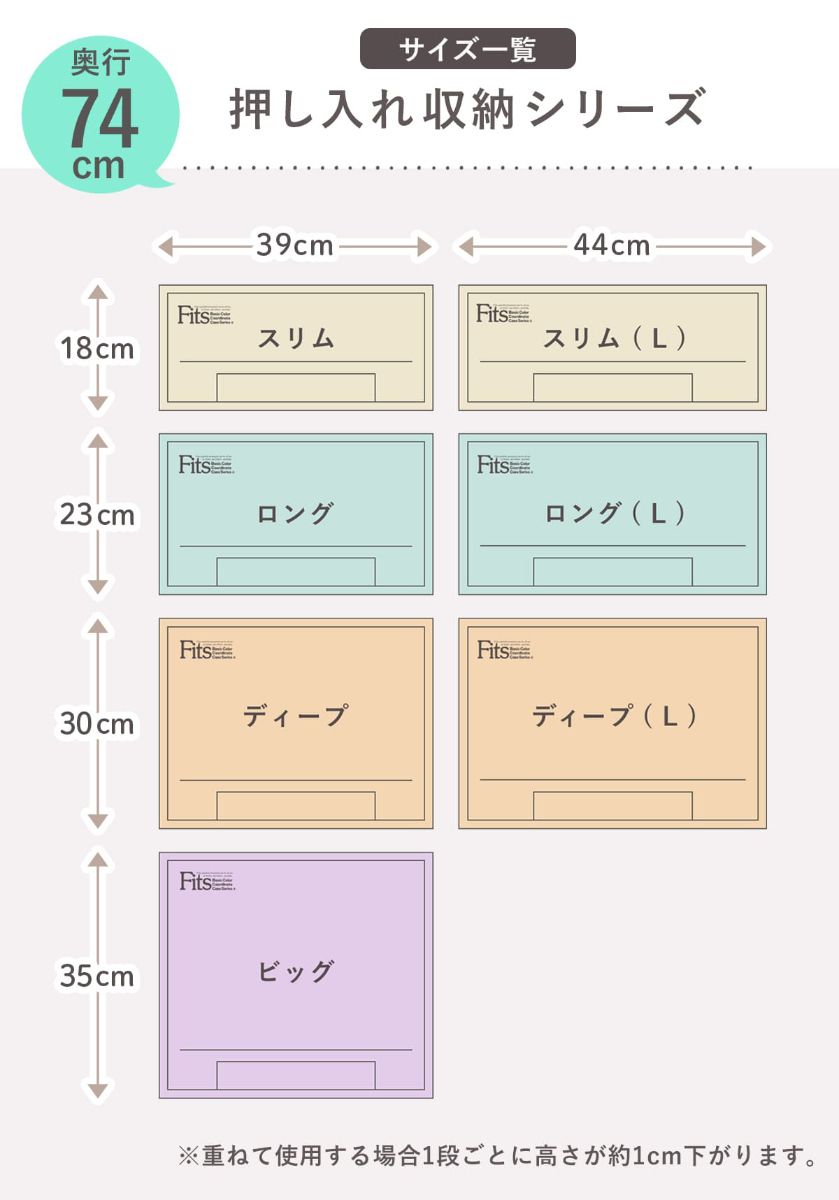 美品】天馬 Fitsケース 収納ケース 4個セットS・3M（カプチーノ） 美品