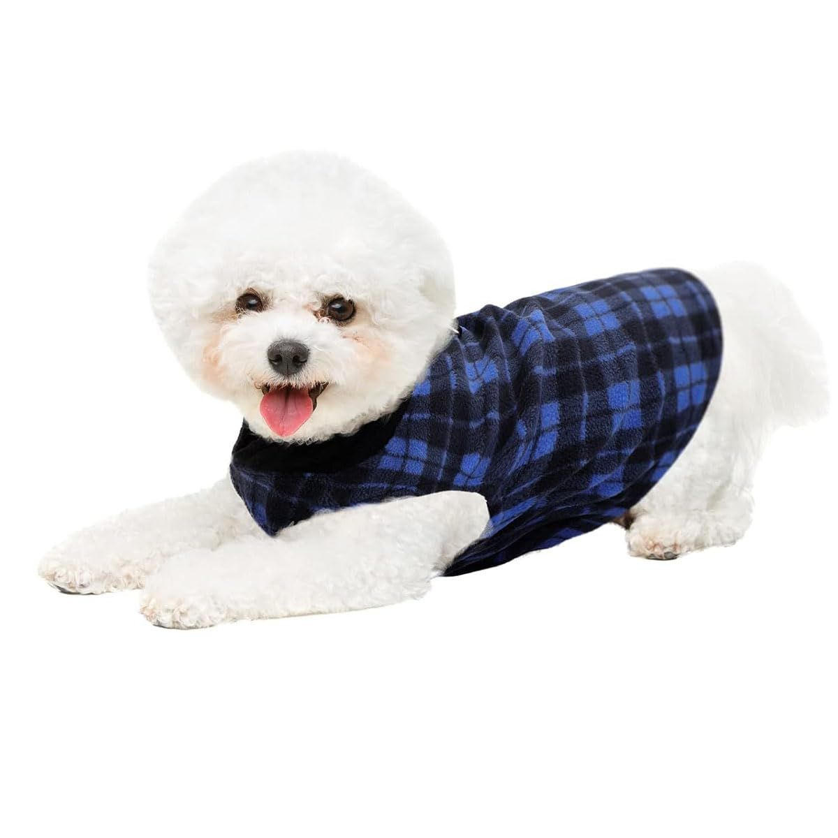 チェック柄フリース犬服 小型犬用 244102_4.jpg