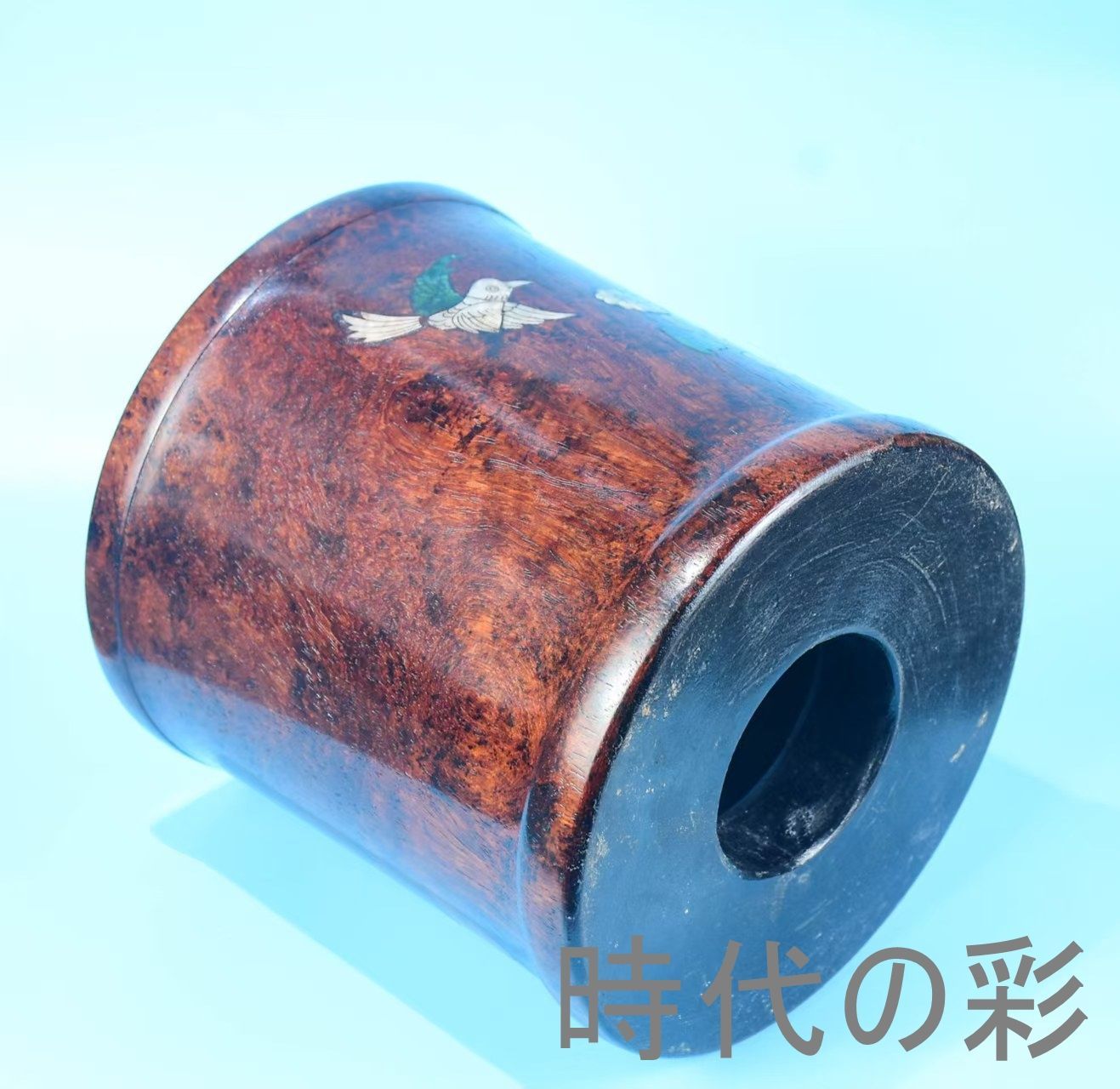 中国古美術 旧家蔵出 花梨木 彫刻 貝殻象嵌 筆筒 喜上眉梢 手作り 細密彫 木製工芸品 文房置物 唐物 古玩 古民具 古置物 東洋彫刻 清時代 R07100623 USTAUSTRALIA_COM_AU