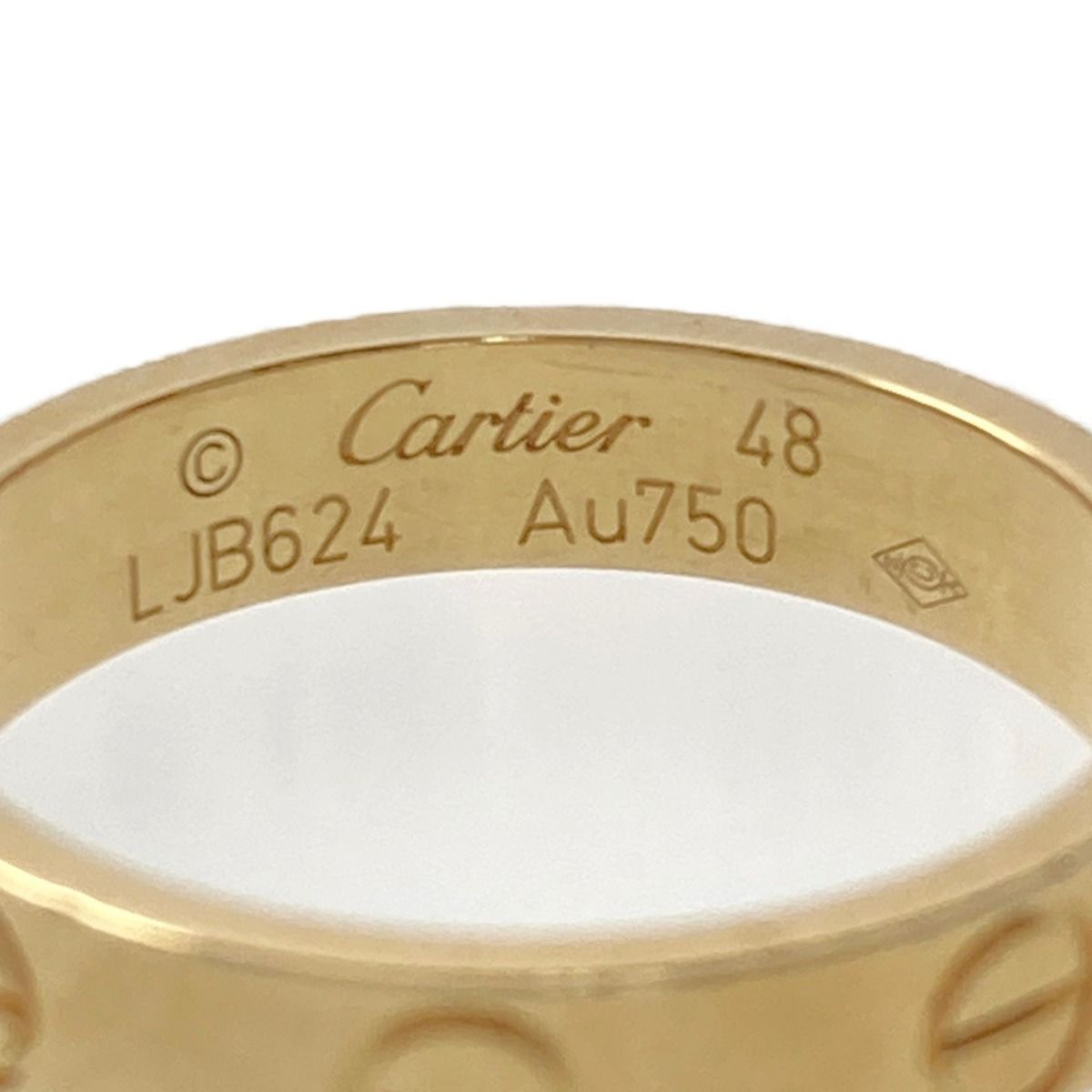 ケース付 カルティエ Cartier ラブリング K18YG 48号ケース