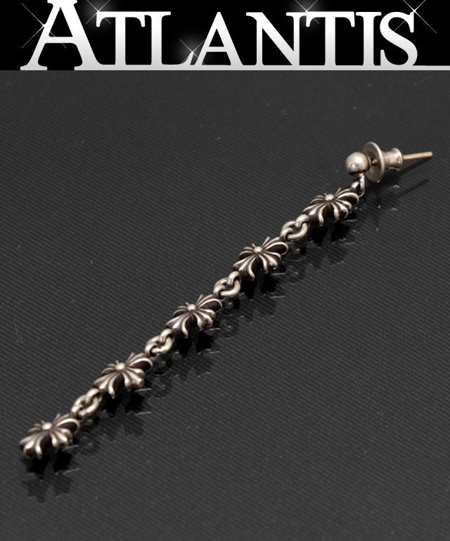 銀座店クロムハーツ 22K CHクロススタッド 1P ダイヤピアス 88277