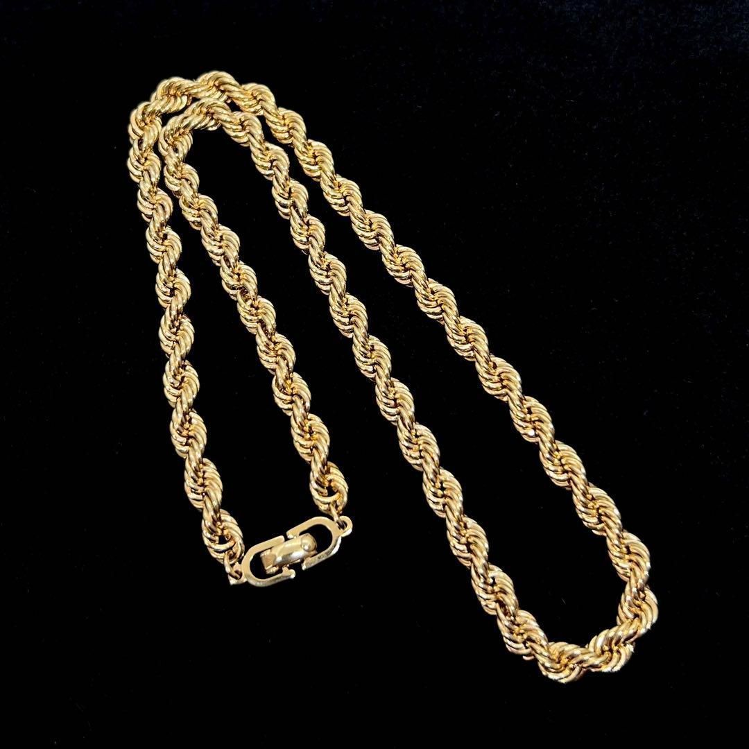 Christian Dior クリスチャン ディオール ネックレス ゴールド ツイストチェーン ヴィンテージ