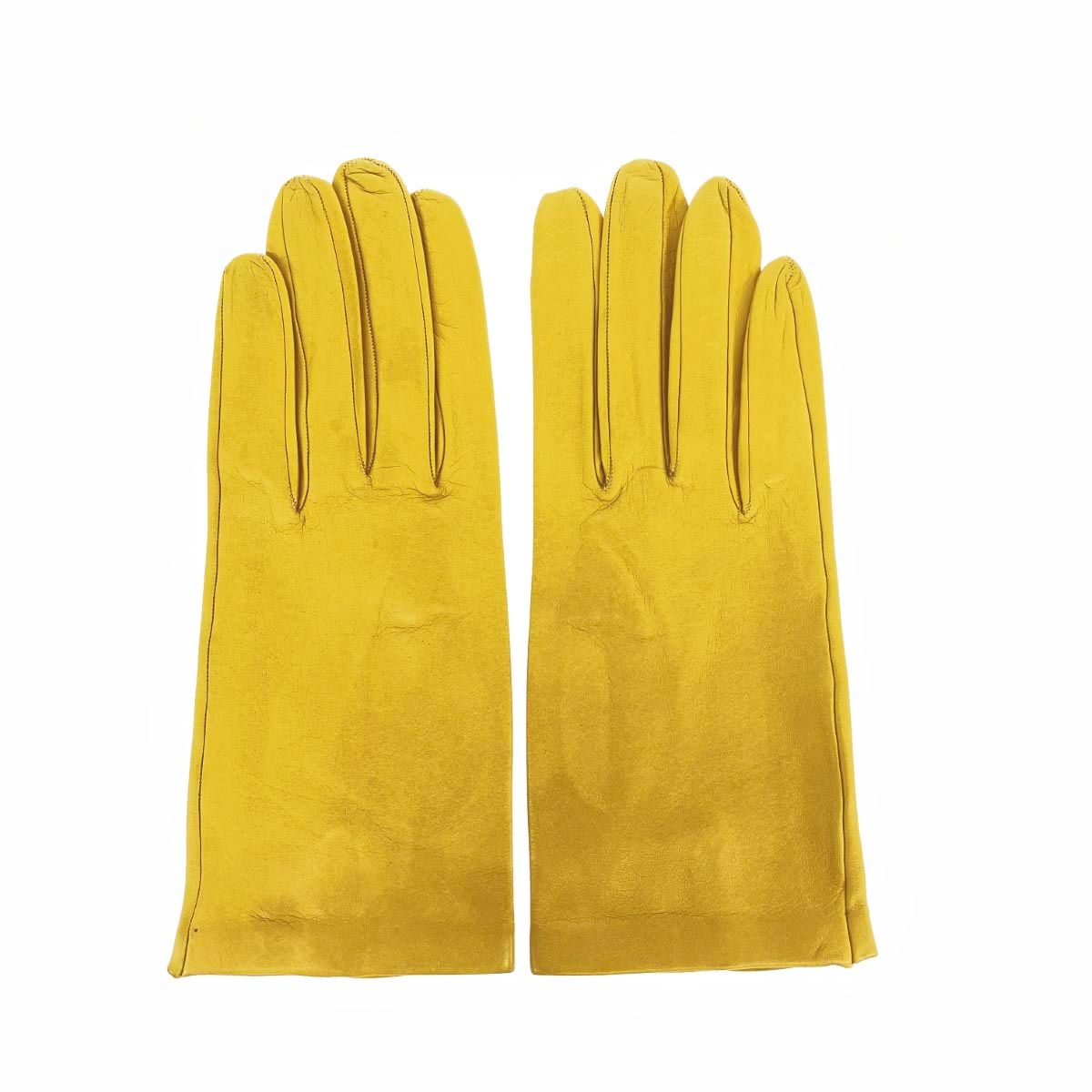 ◎美品◎ SERMONETA セルモネータ 革　レザー　手袋　イタリア製　6 SERMONETA セルモネータ 手袋 レザー イエロー レディース
