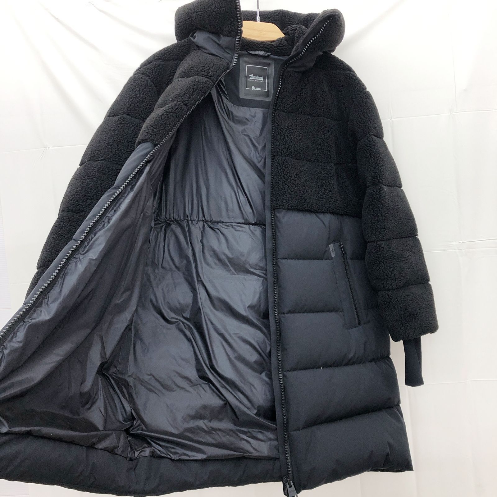 hernoヘルノ laminarラミナー　フーデットダウンジャケット　黒　48 ヘルノ フーデット ダウンコート(Laminar) HERNO Laminar ヘルノ