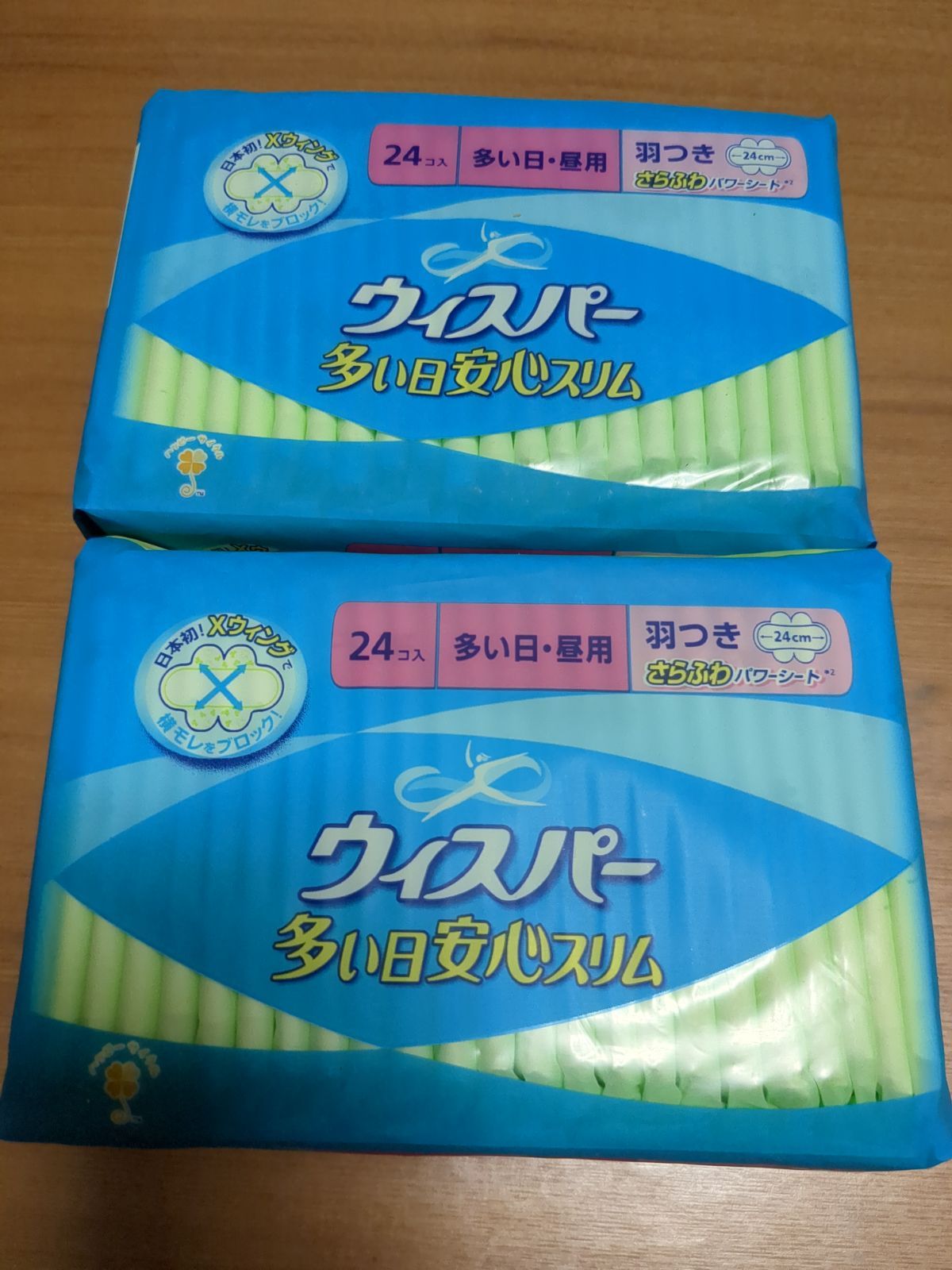 ウィスパー 多い日安心スリム 昼用 羽つき 24個入✕2個セット - メルカリ