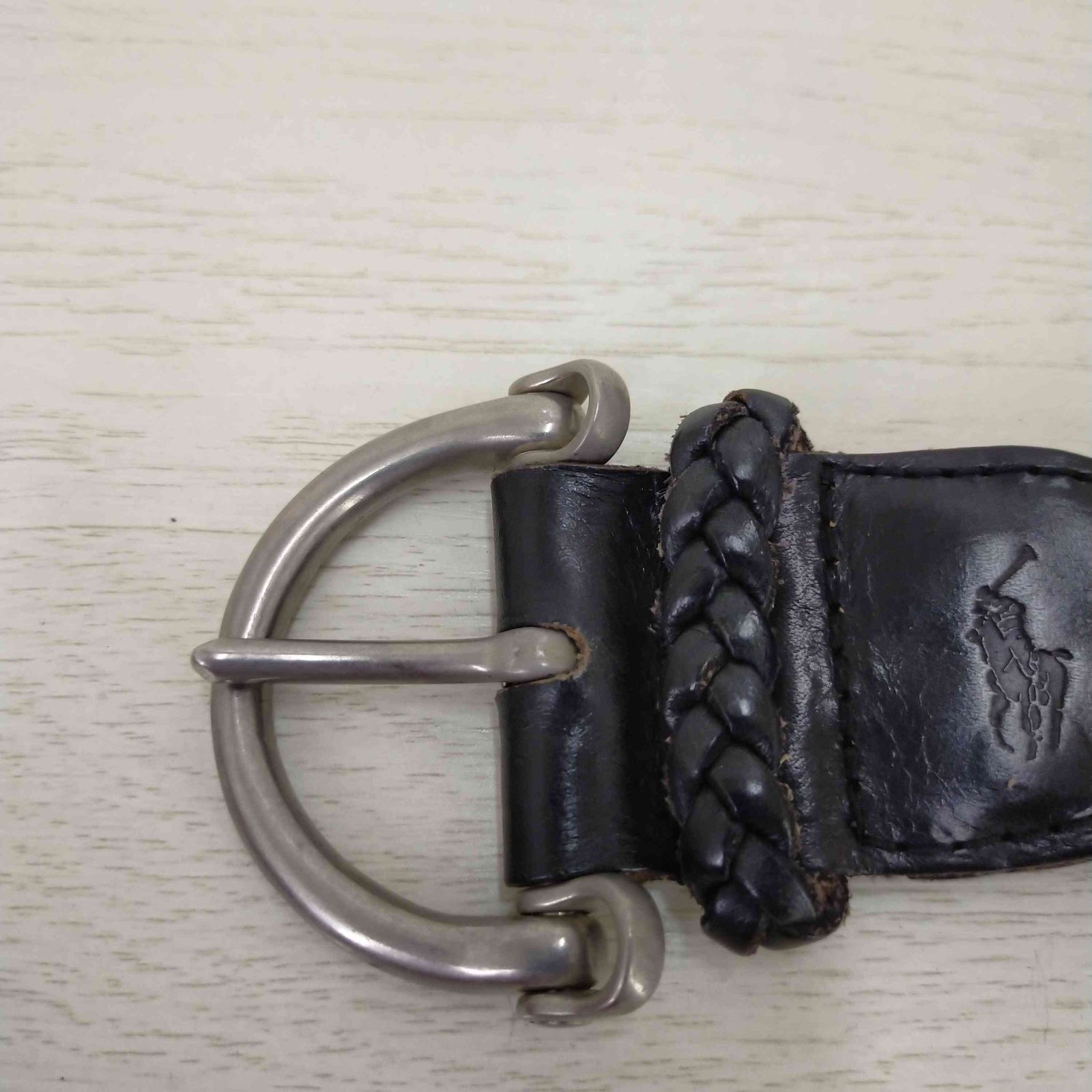 ラルフローレン　レザーベルト（編み込み） ラルフローレン RALPH LAUREN 編み込みレザーベルト メンズ 表記
