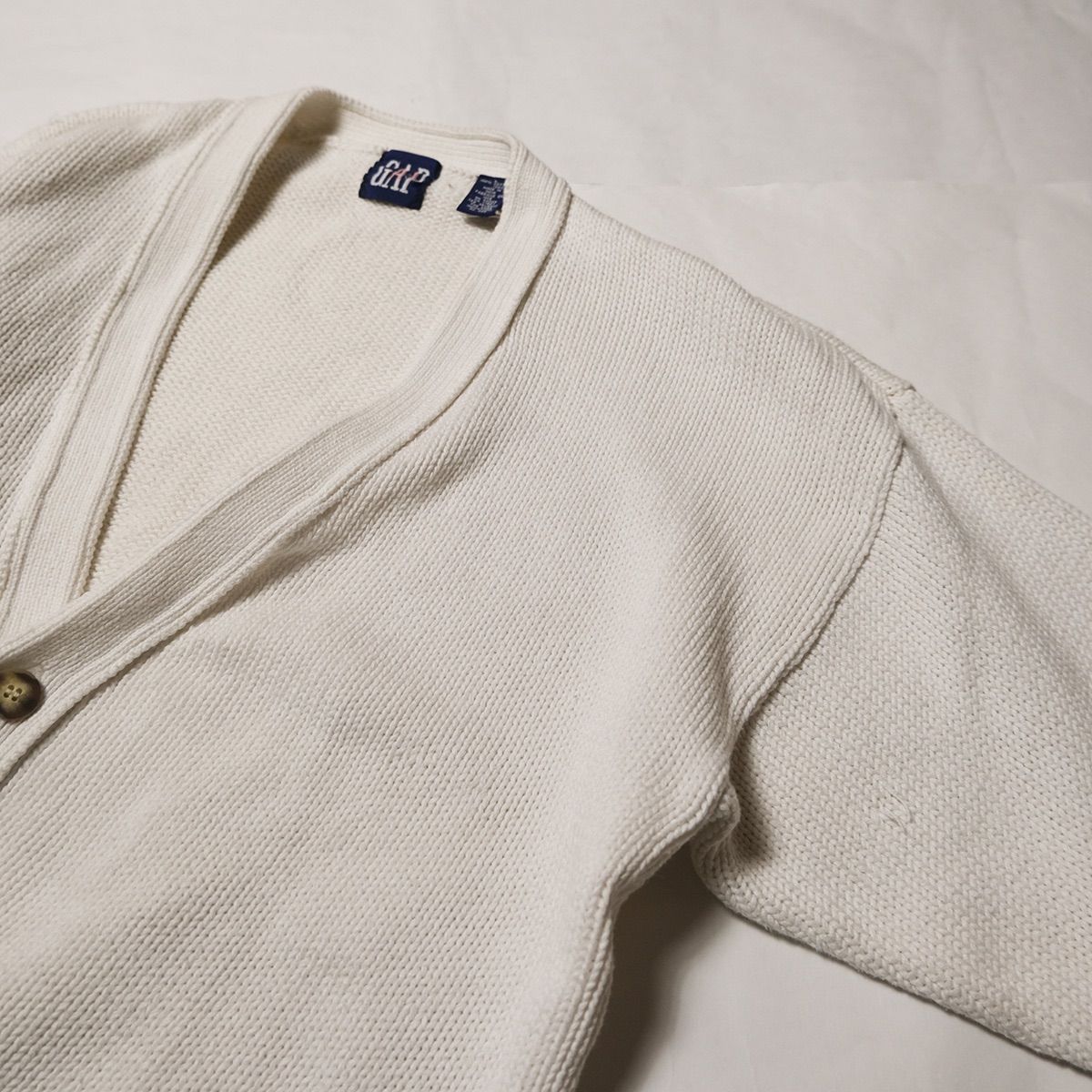 90's ギャップ GAP コットン ニット カーディガン 白 (S) ホワイト 90