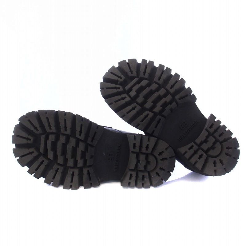 バレンシアガ　 balenciaga ローファー　メタル　38 BALENCIAGA バレンシアガ Tractor Loafer トラクター レザー