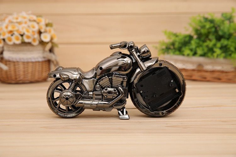 新品 バイク 目覚まし時計 かっこいい メタリック インテリア ブラック