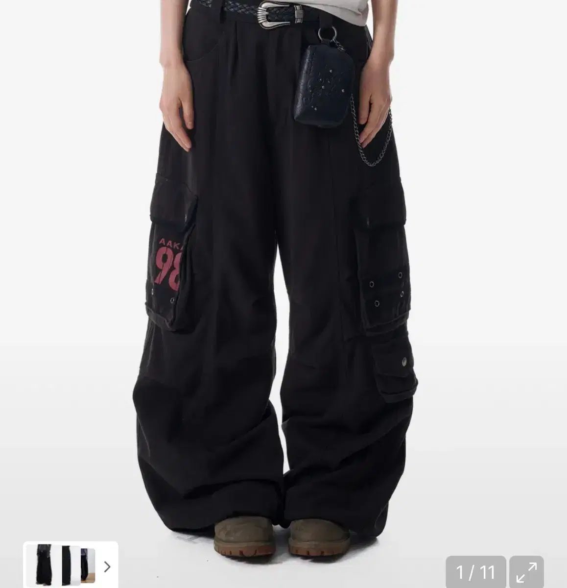 アークアム 98 ブラック ワイド カーゴ ズボン サイズ 1