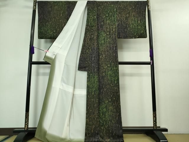 平和屋着物□極上 小紋 お召地 墨流し文様 暈し染め まるやま扱い 反端  