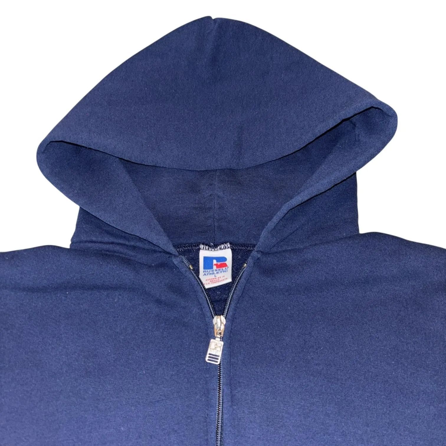 90s メキシコ製 RUSSELL ATHLETIC ZIP UP HOODIE L NAVY ラッセル 