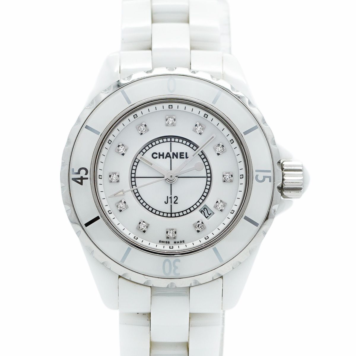 5wwm0240 シャネル J12 H1628 白文字盤 腕時計 レディース