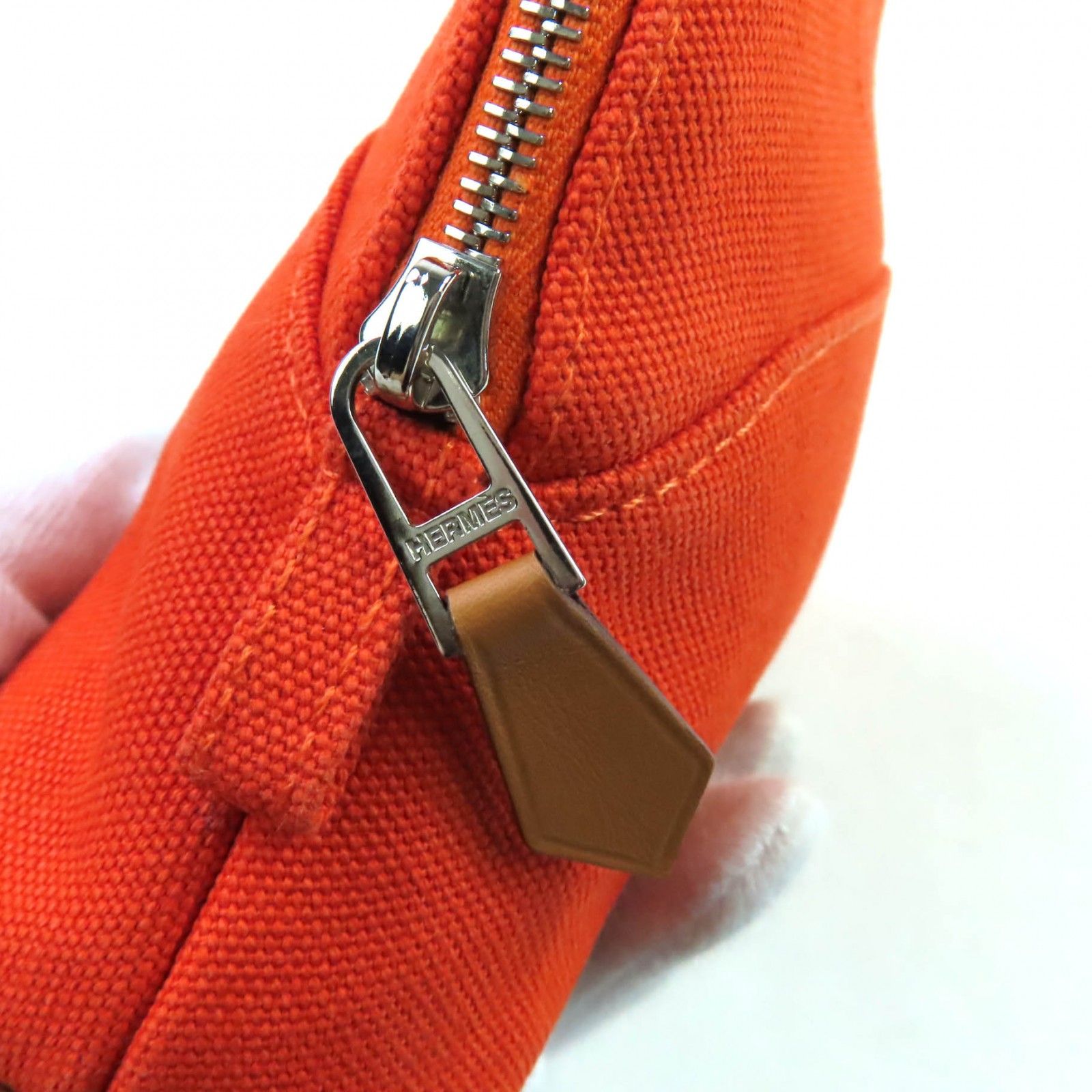 極美品☆HERMES エルメス ボリードポーチ ミニミニ コットン100％ H  