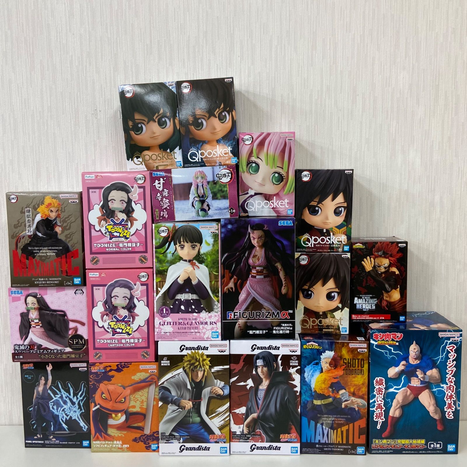 未開封 開封 ♥ 混在 ジャンプ まとめ 計19点 プライズ 鬼滅の刃 ナルト 僕のヒーローアカデミア キン肉マン ヒロアカ バンプレスト ME28-2502
