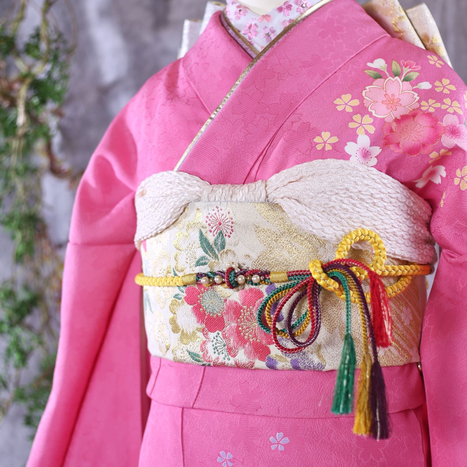 振袖フルセット 振袖セット 振袖 Lサイズ 中古 ピンク×古典 美品