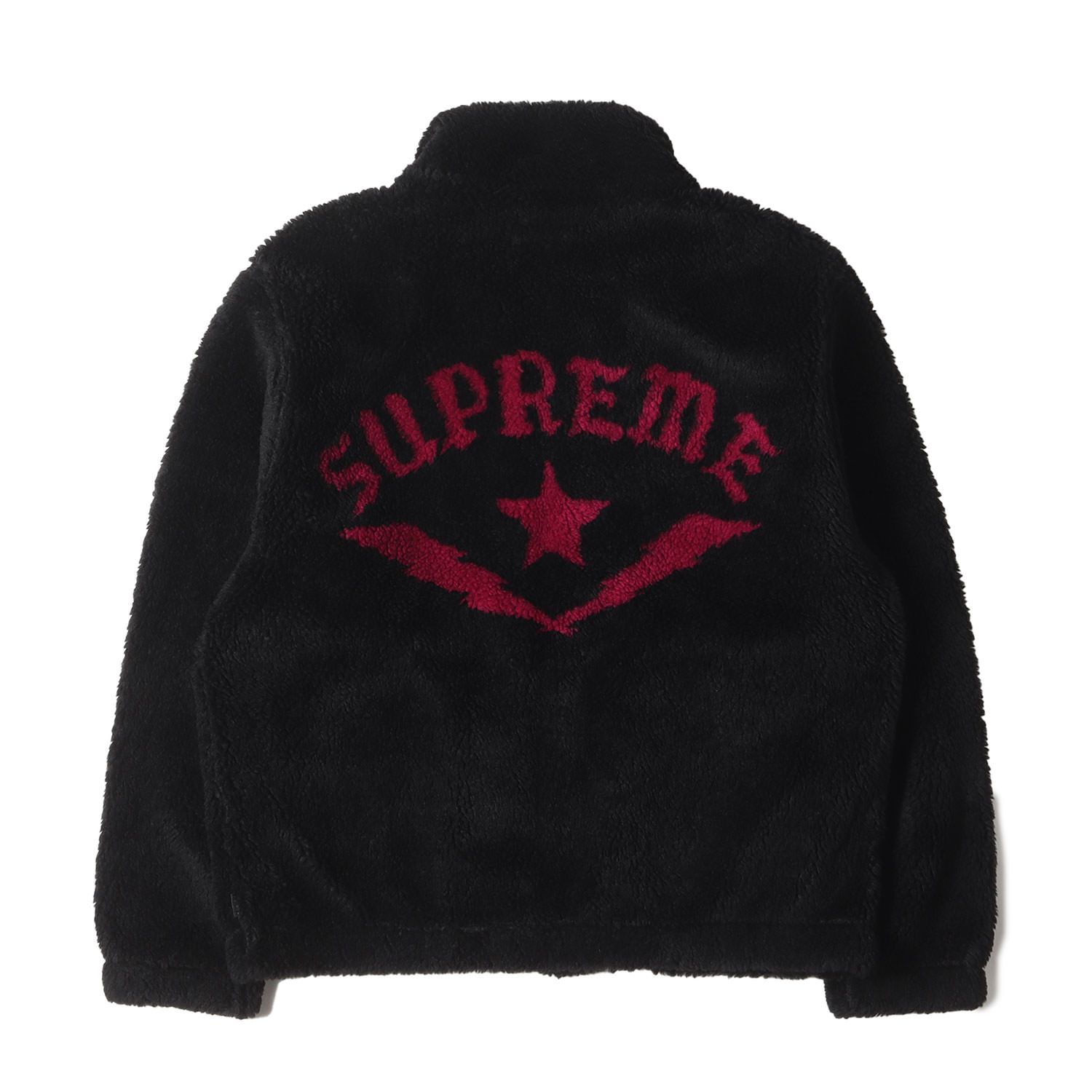 美品 Supreme シュプリーム ジャケット サイズ:S 22SS スターロゴ フリース フルジップ ジャケット Star Fleece Jacket ブラック アウター ブルゾン【メンズ】