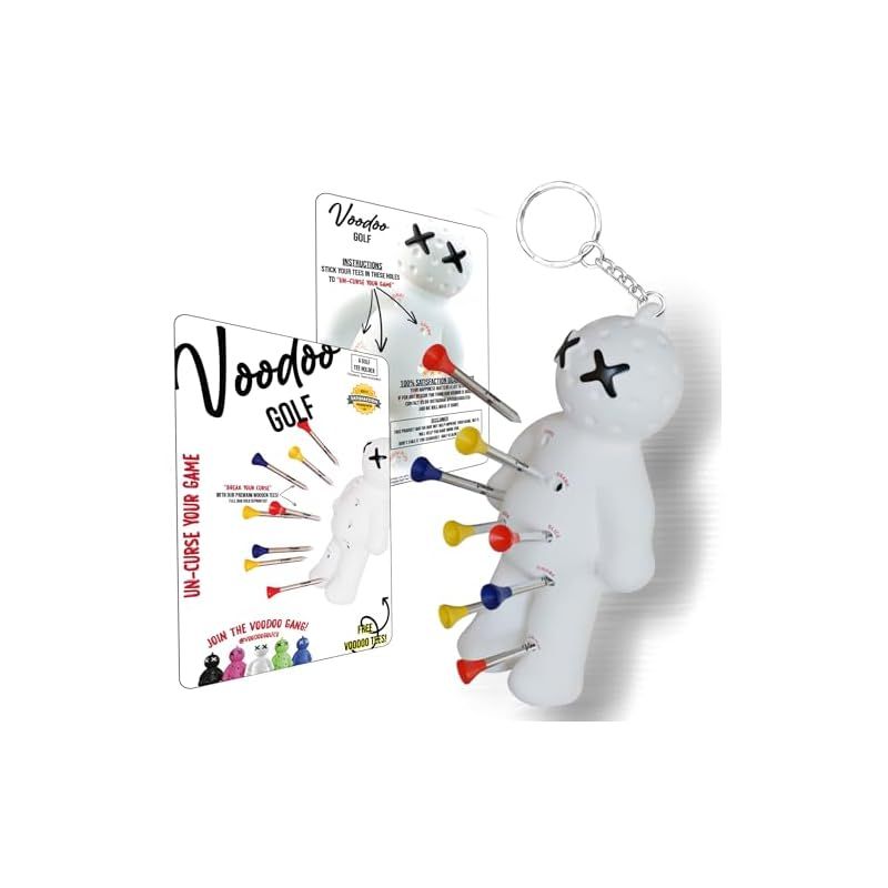 [Voodoo Golf] ティーホルダー ティー8本収納 ブードゥー人形をモチーフにしたユニークなゴルフグッズ (ホワイト) 0