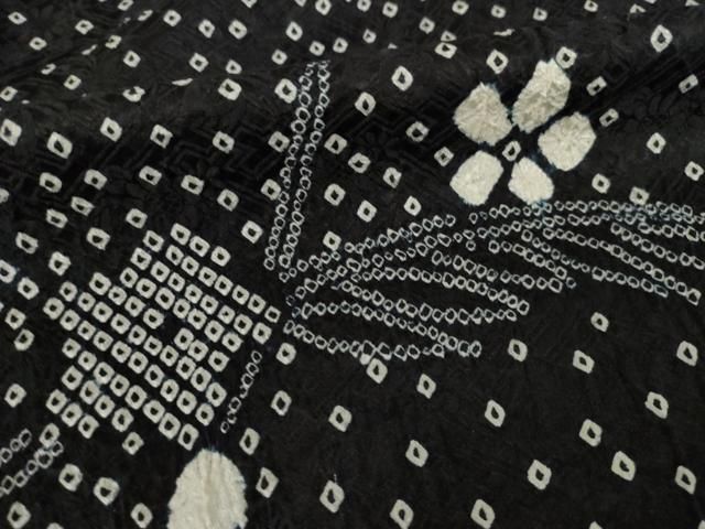 平和屋着物○訪問着 総絞り 舞花文 黒地 正絹 逸品 AABB7297ck - メルカリ