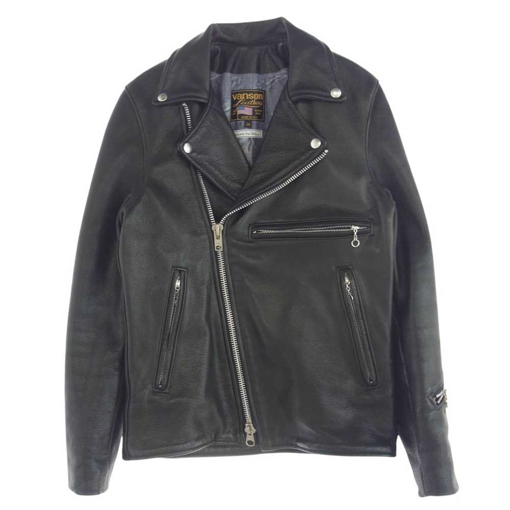 Vanson × ロンハーマン ダブルライダース サイズ34 黒 RHC 別注 VANSON バンソン Ron Herman ロンハーマン別注 USA製 レザー ダブル