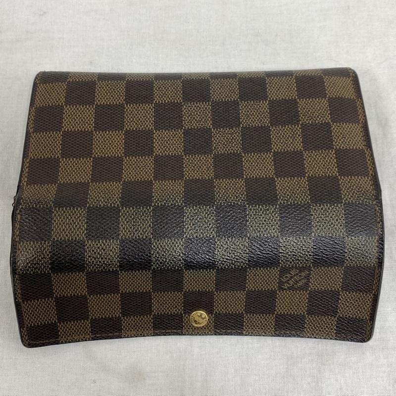 ルイヴィトン ダミエ ポシェットポルトモネクレディ 二つ折り長財布 札入れ 茶 ルイヴィトン ダミエ ポシェットポルトモネクレディ 二つ折り長財布