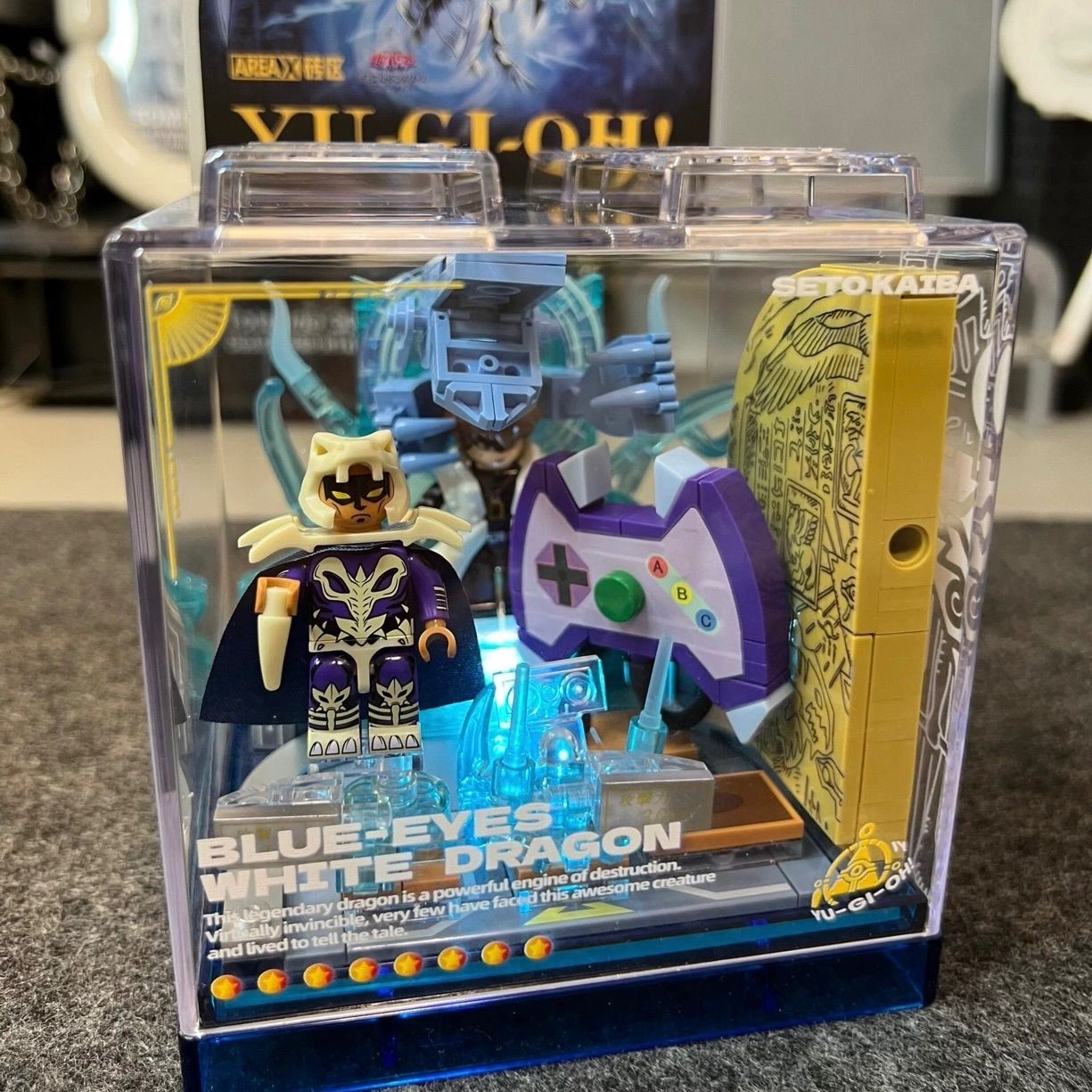 海外限定 遊戯王 ブロックフィギュア 玩具 LEGO 互換 海馬瀬戸 ブルー