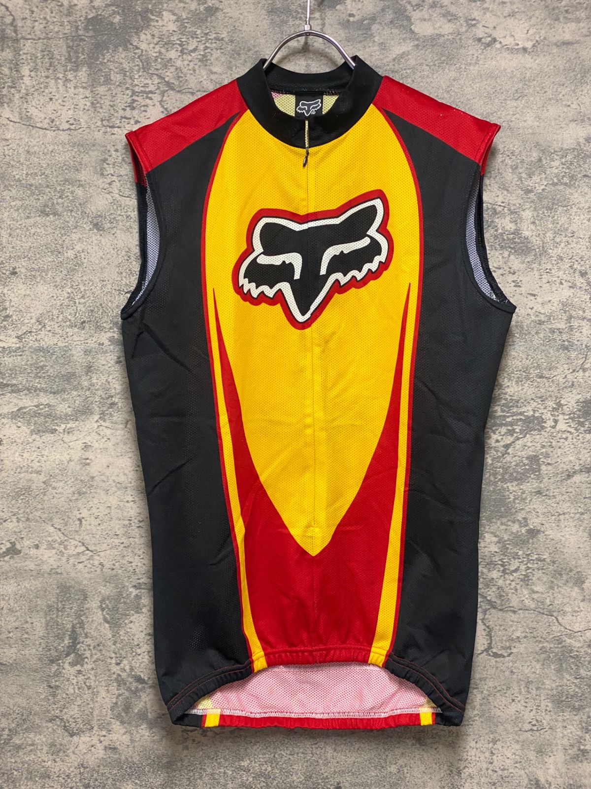 JM584 フォックス FOX ノースリーブ サイクルジャージ 黄色黒赤 L