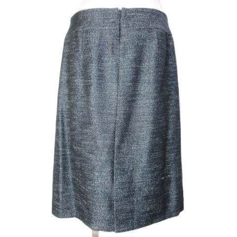 オースチン リード Austin Reed スーツ セットアップ フォーマル ビジュー ノー ジャケット スカート ひざ丈 台形 イタリア製生地 ネップ 40 L相当 紺 ネイビー X