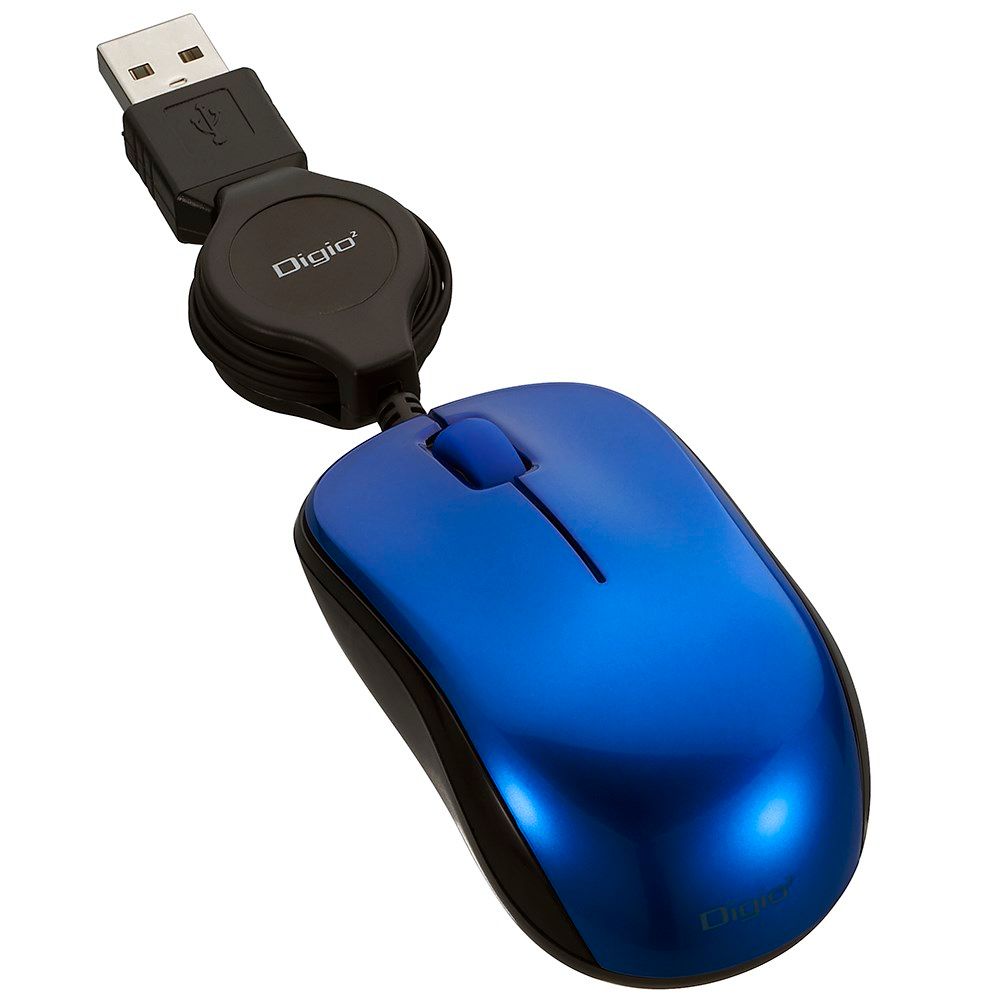（まとめ買い）ナカバヤシ くるんとmini 小型巻き取り有線3ボタンBlueLEDマウス ブルー MUS-UKT166BL 【3個セット】