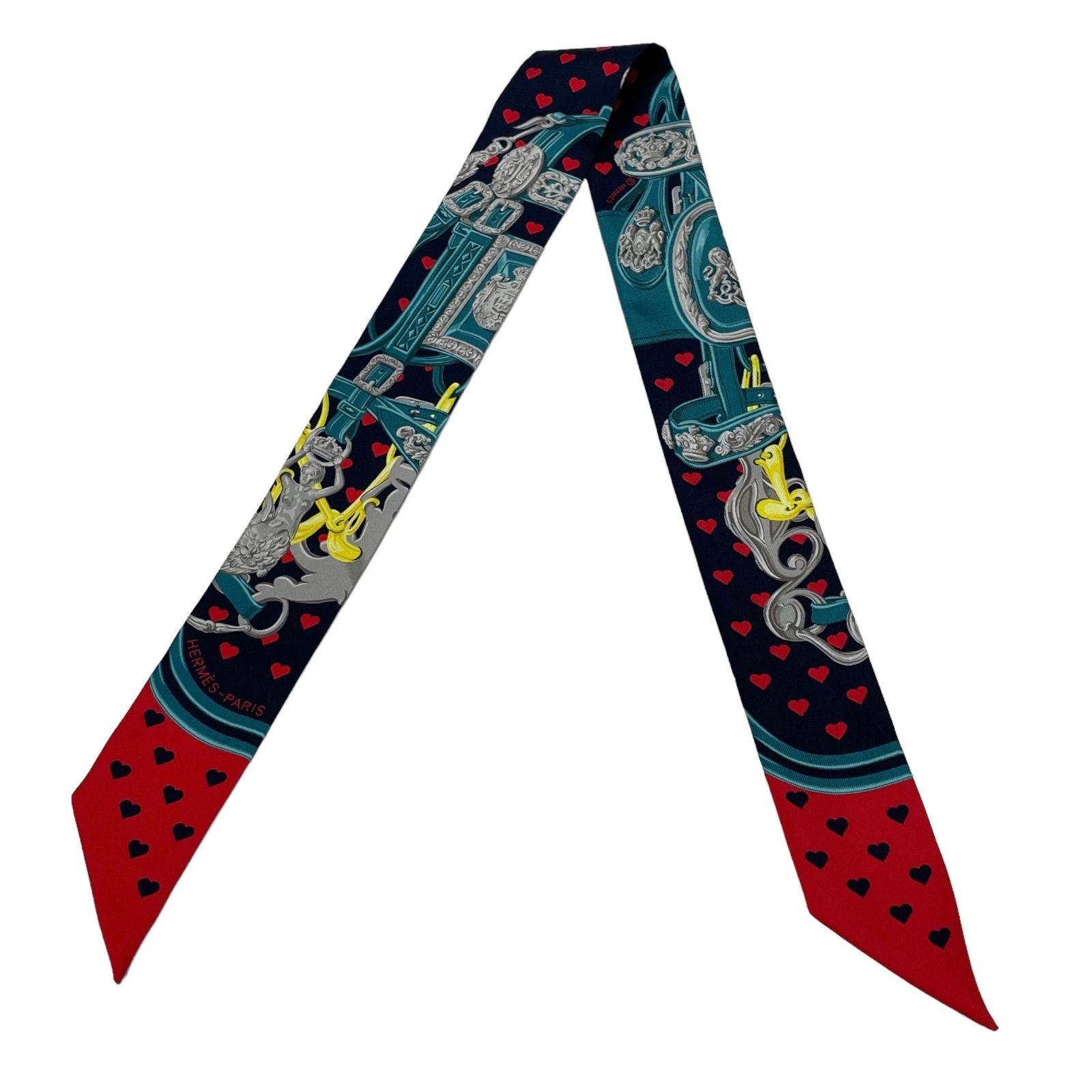 HERMES Twilly Brides de Gala Love エルメス ツイリー シルク100