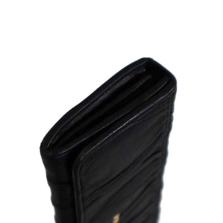 PRADA プラダ 長財布 ギャザー レザー 定価88000円 黒 - メルカリ