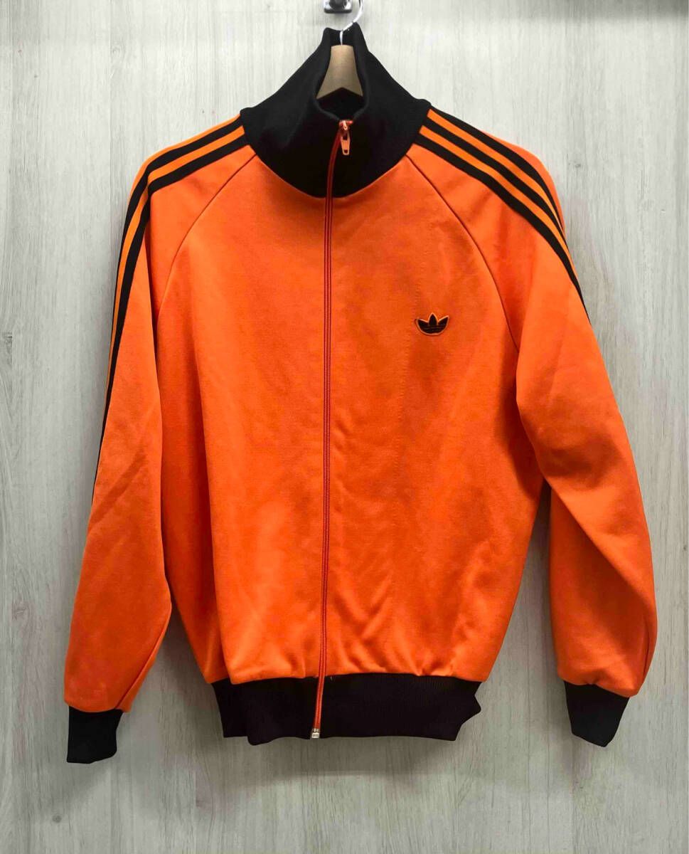 adidas 80s トラックジャケット デサント製 ジャージ 表示サイズ 3号 オレンジ 