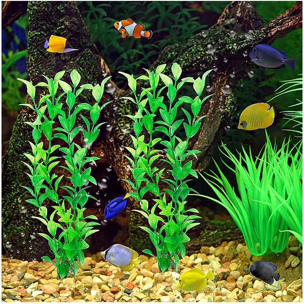 WanFengXue 4株 水槽用 人工水草 31cm シミュレーションの水草