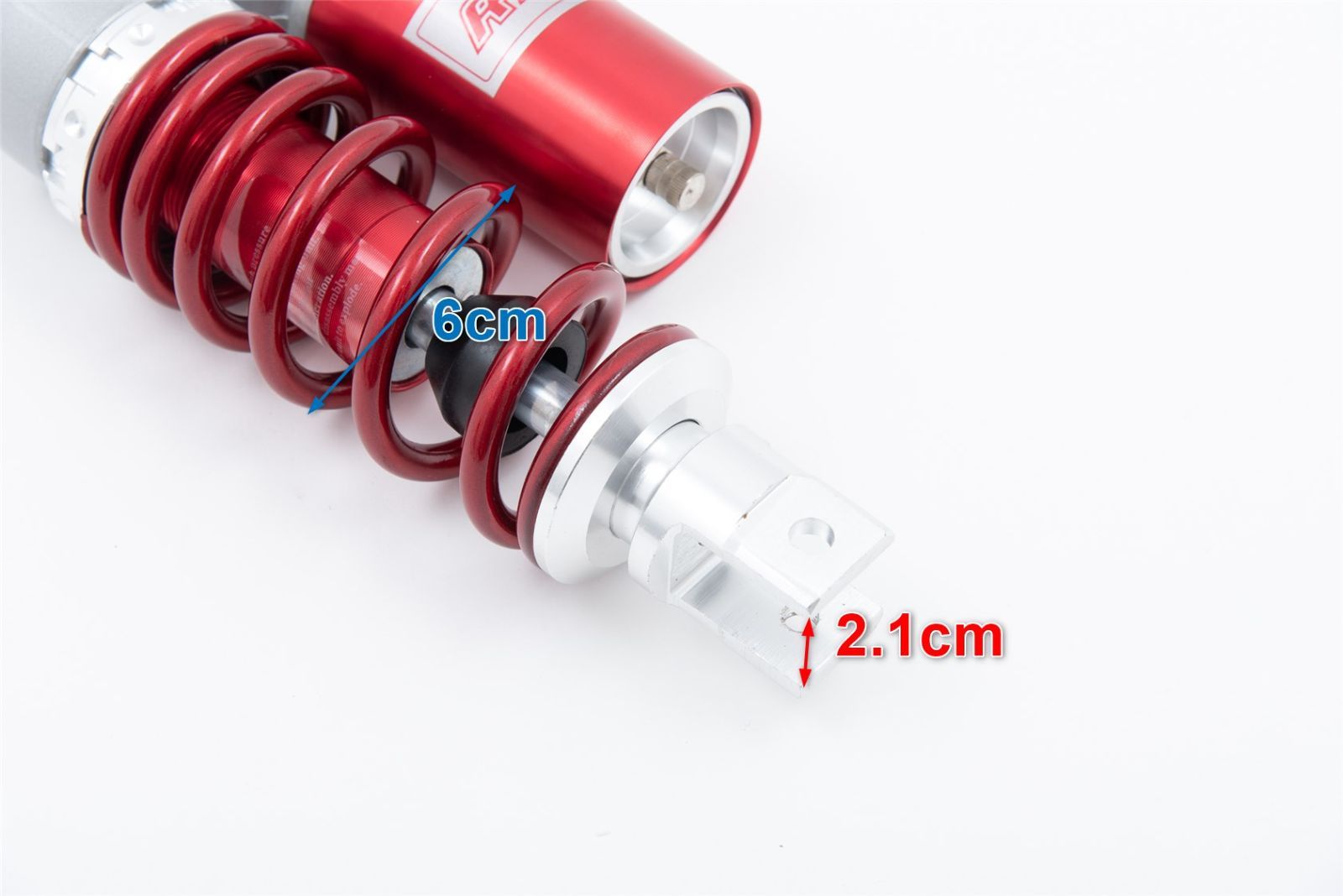 JOG系235mmリアショック シャンパンゴールド/ブルー レッドスプリング 235mm タンク付き リアサスペンション リアショック 青 ブルー