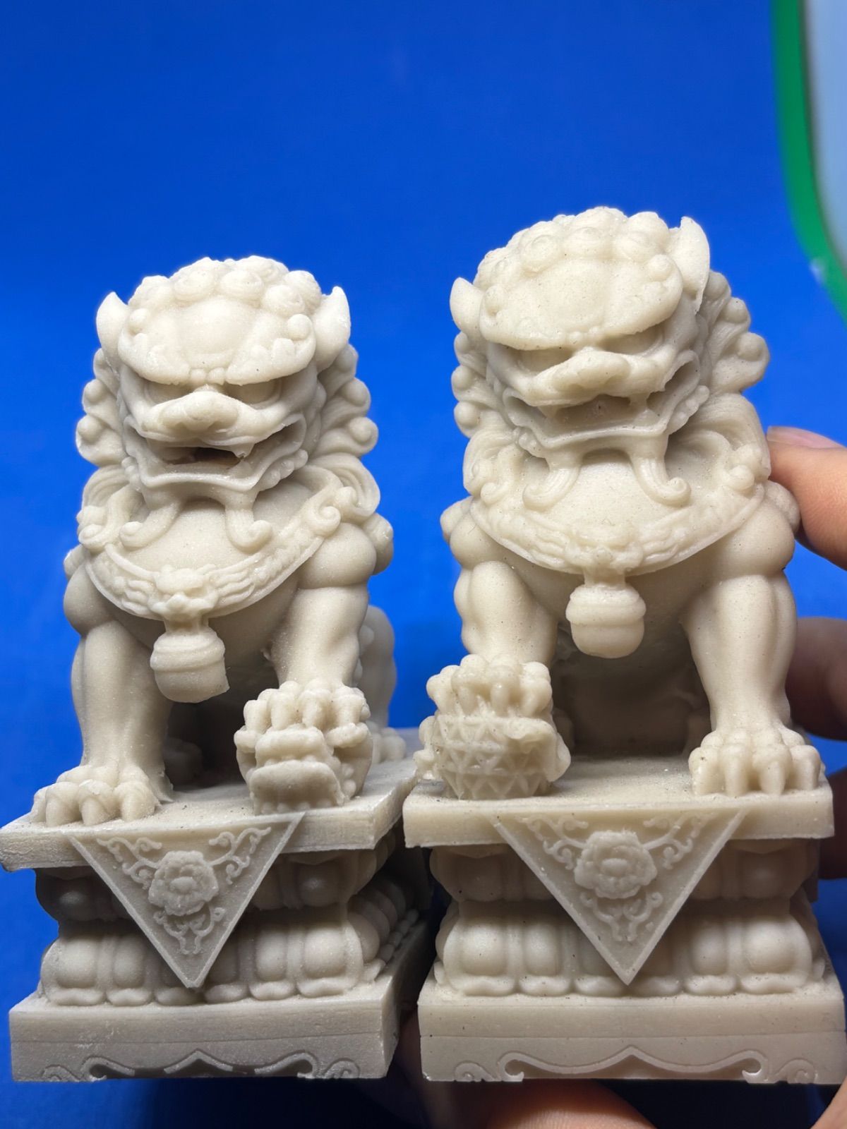 北京故宮 石獅子 仿製芸術品 置物 一対】No.5342-1/2 - メルカリ