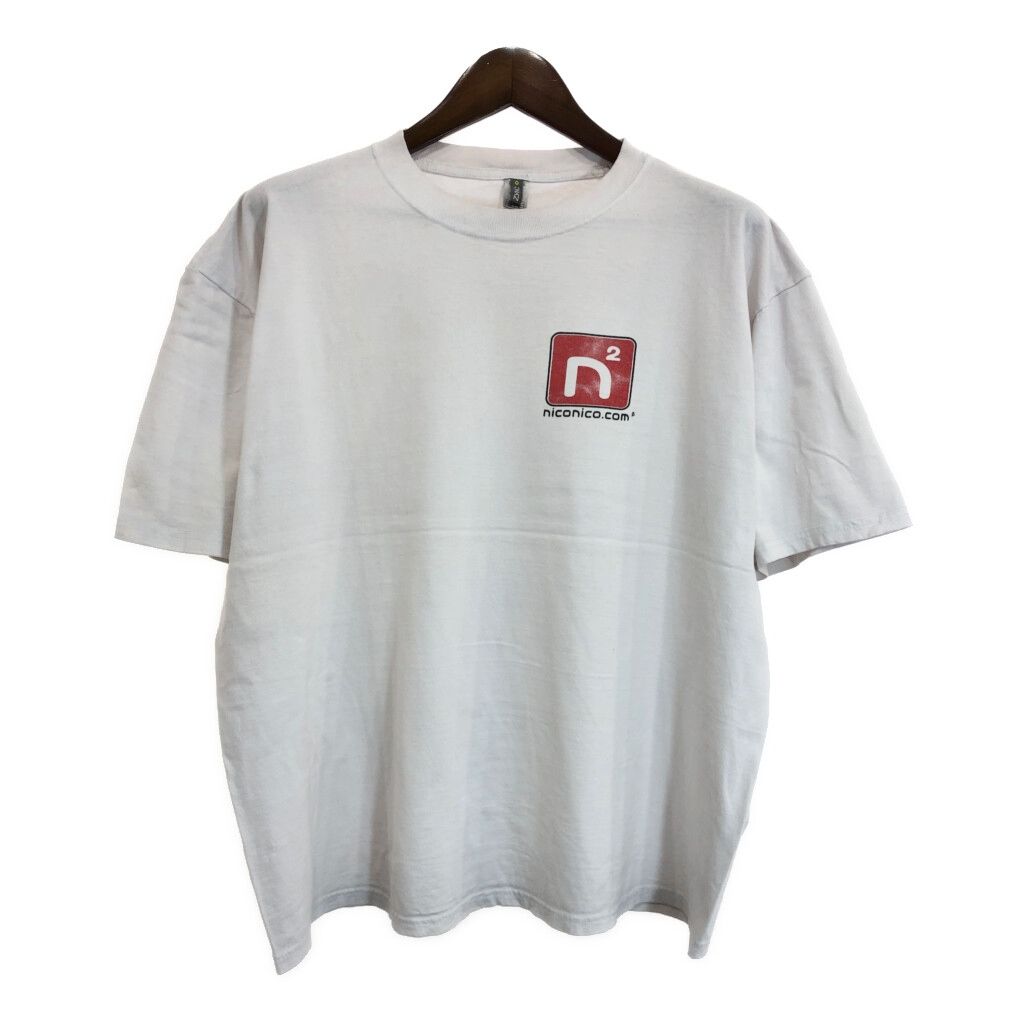 00年代 zync ニコニコ動画 Ｔシャツ ホワイト メンズ XL 古着 U1657