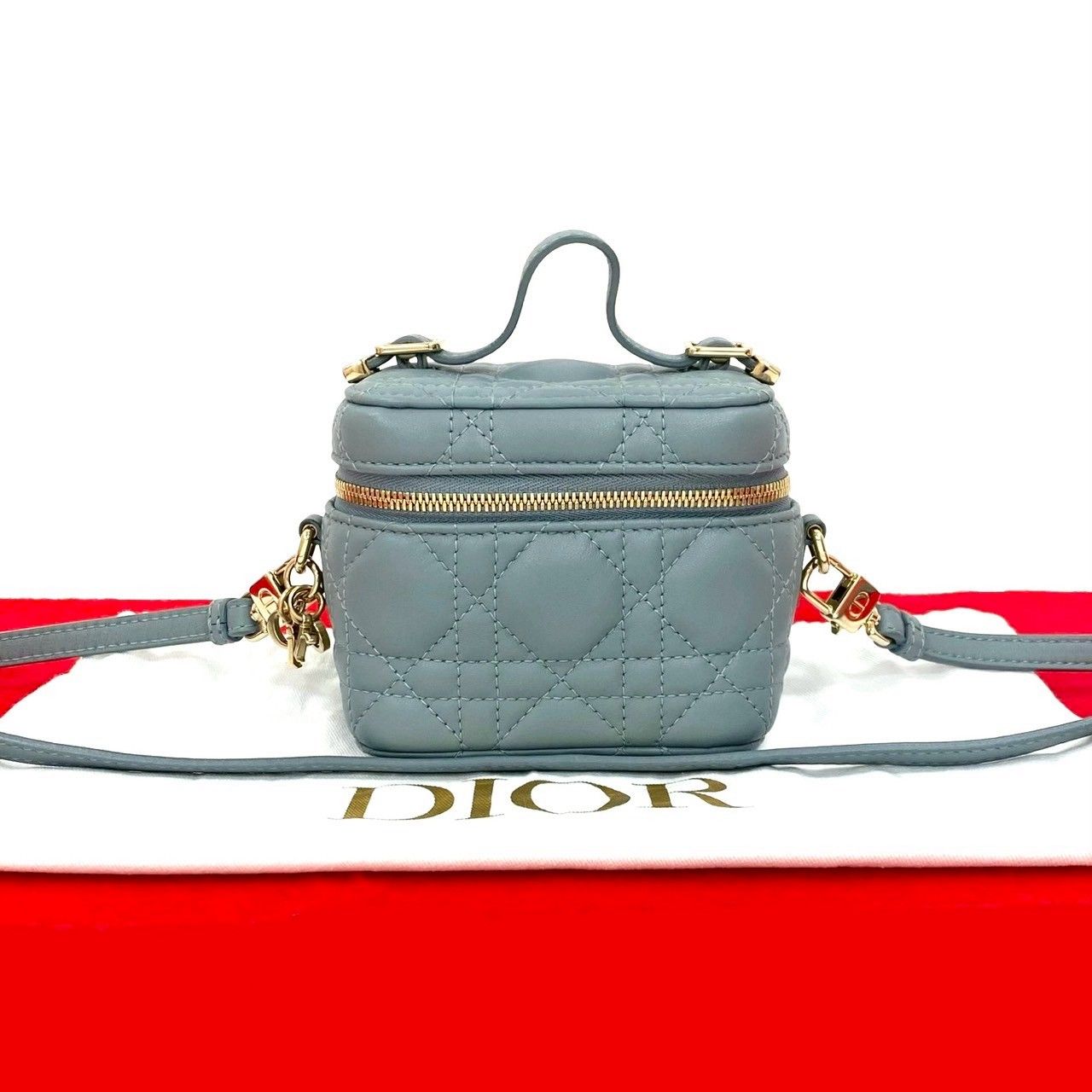 DIOR マイクロ バニティ カナージュ ハンド ショルダー バック ほぼ未使用 袋付 Christian Dior ディオール レディディオール