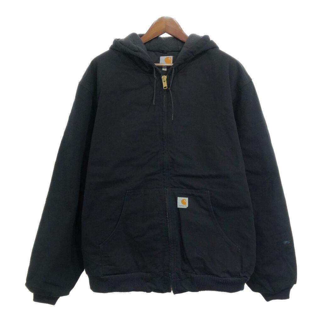 USA製 Carhartt カーハート 125th アクティブジャケット ワークジャケット 大きいサイズ ブラック(メンズ 2XL)中古 古着 V0188