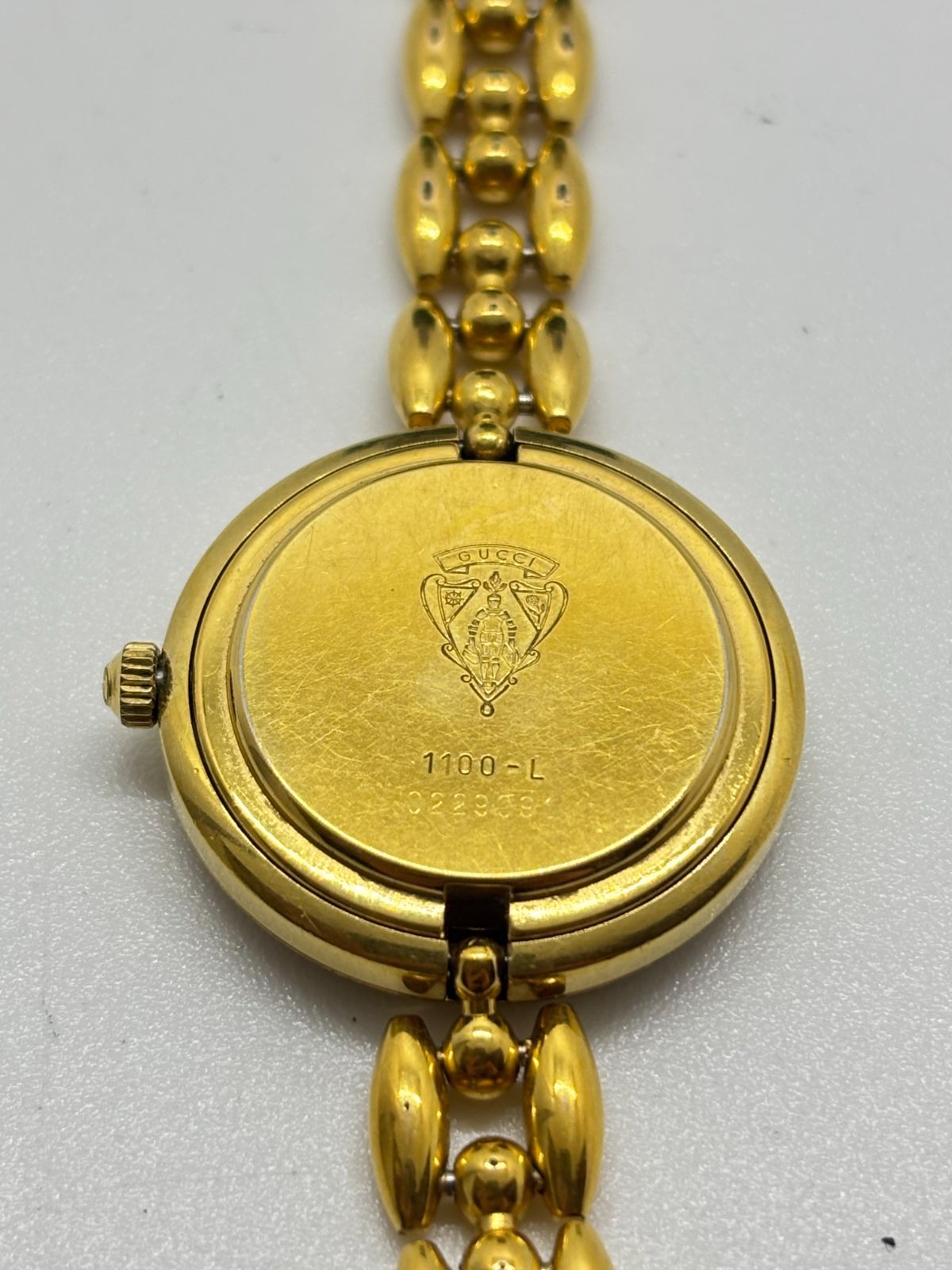 【稼働】GUCCI 腕時計 ゴールドベゼル ローマン クォーツ レディース GUCCI チェンジベゼル 1100-L 5色 レディース 腕時計 ゴールド