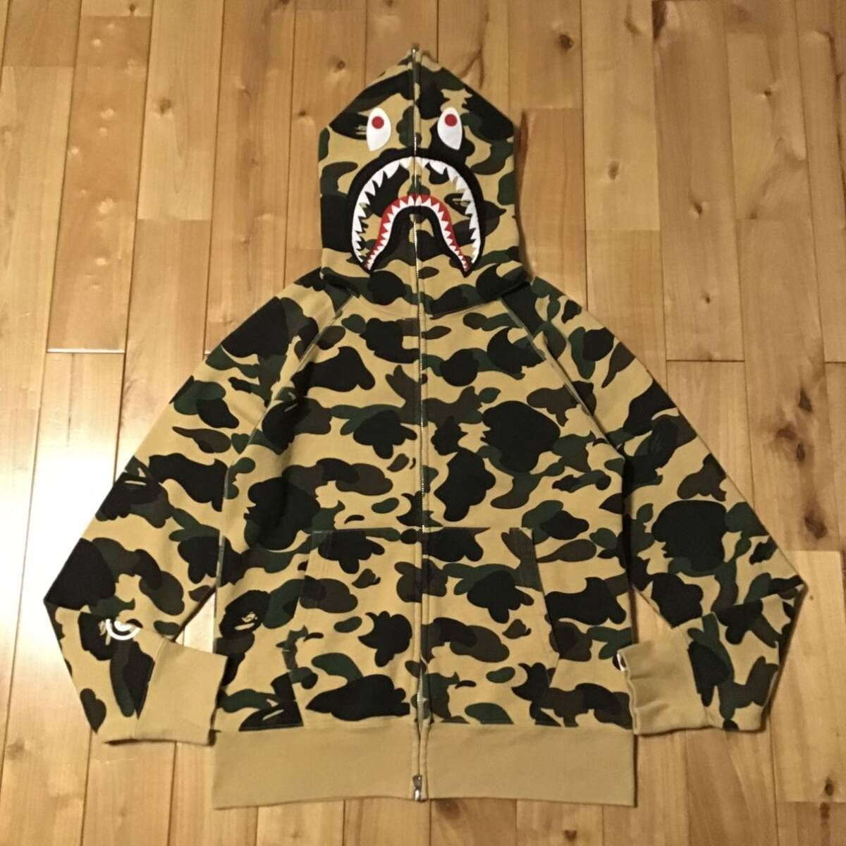 1st camo yellow シャーク パーカー Sサイズ shark full zip hoodie a