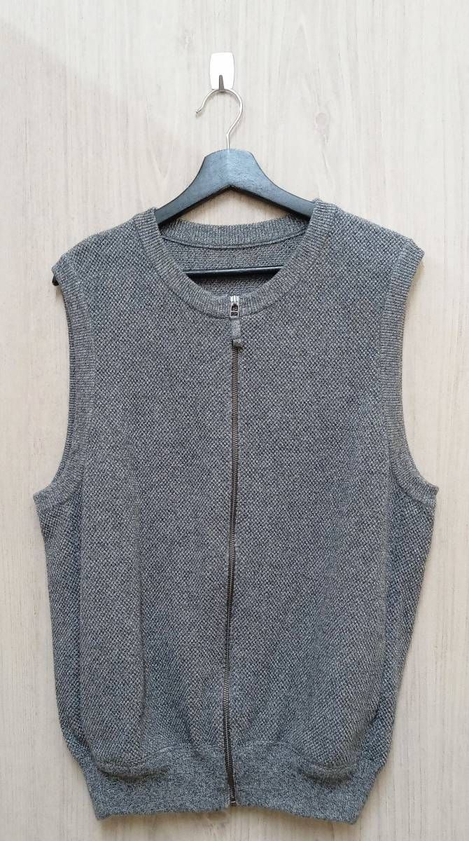 CREPUSCULE/クレプスキュール/ベスト/2201-003/Moss Stitch Zip Vest/グレー系/サイズ1