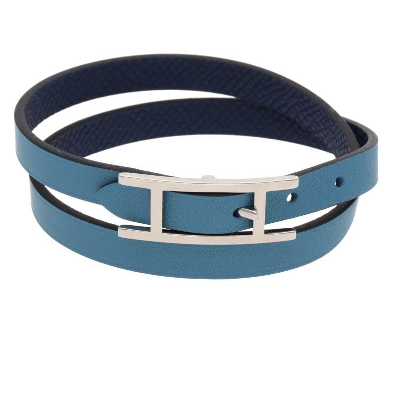 エルメス ビーアピ ドゥブルトゥール レザーブレスレット メンズ T5