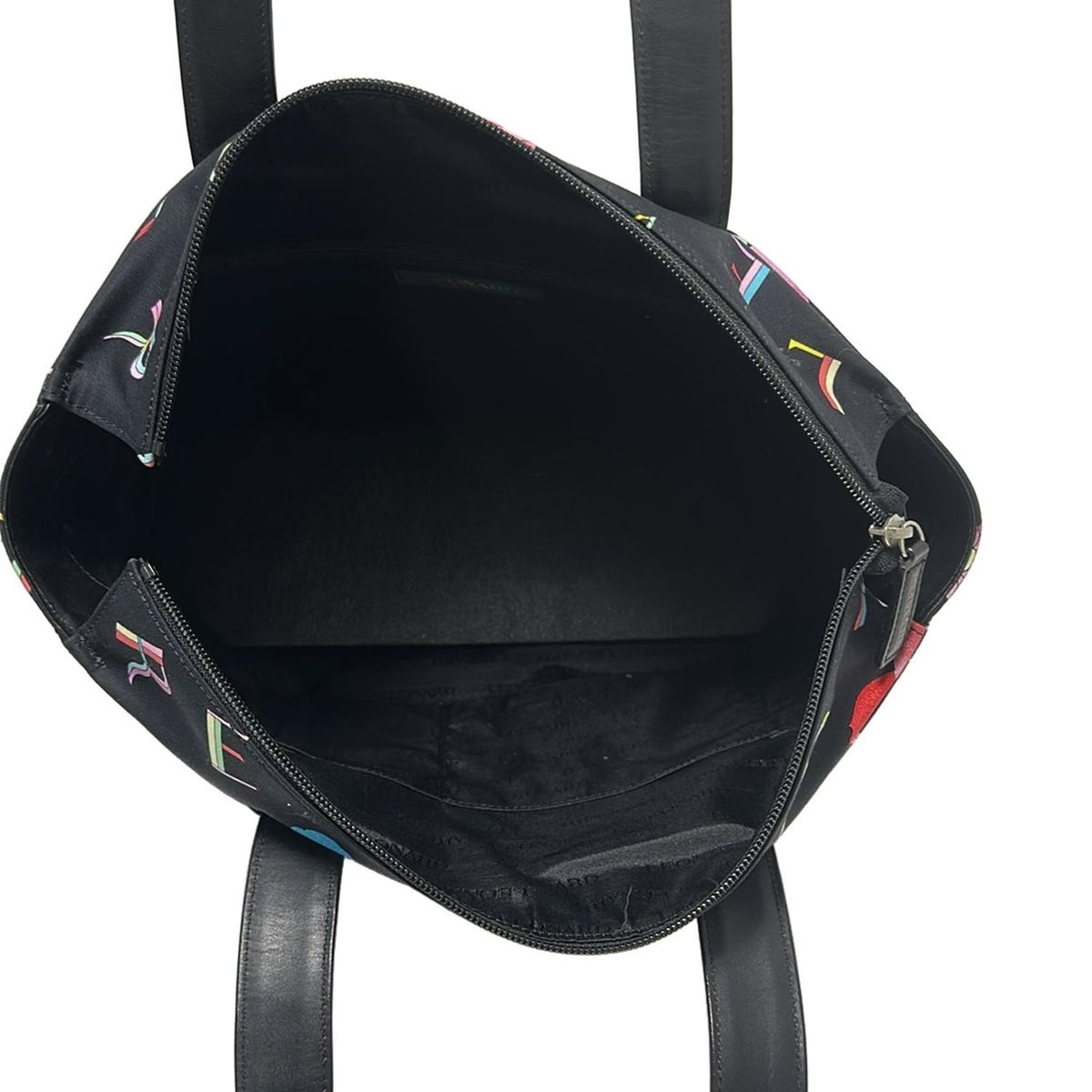 LEONARD(レオナール) ハンドバッグ - 黒×ピンク×マルチ 花柄 レザー  