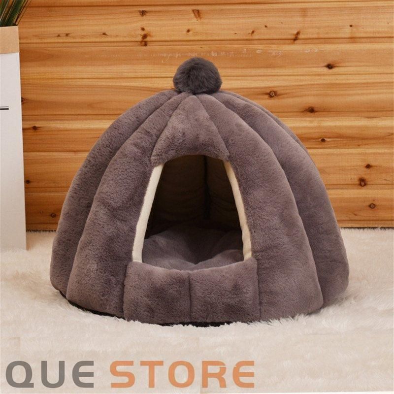激安で送料無料です！ ペットベッド ドーム型 ペットハウス 猫 犬 マット付き ふわふわ ドーム型 小型犬 室内用 秋 冬 もちもち あったか 防寒 かわいい おしゃれCYB789特別価格