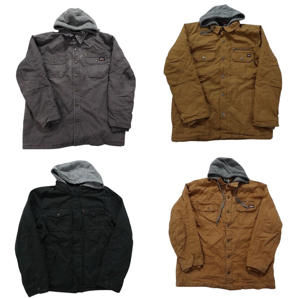 古着卸 まとめ売り ブランドMIX ダック地 フード付きシャツ ジャケット 4枚セット メンズ L |XL ディッキーズ 古着 NC0139